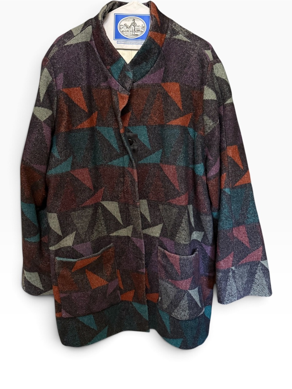 Vintage Handmade Geometric Wool Coat
